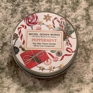Michel Design Works Scented Peppermint Soy Wax Travel Candle NWT 4 oz /20 hrs